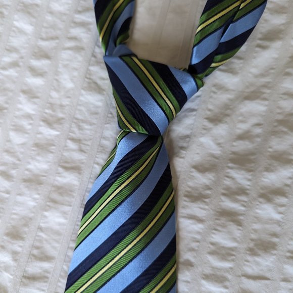 Banana Republic Green and Blue Stripe Tie - Picture 2 of 3
